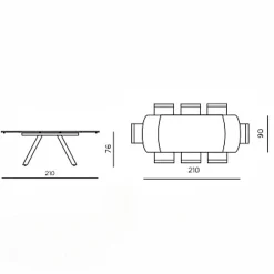Table céramique extensible blanche 140-210 cm LORA