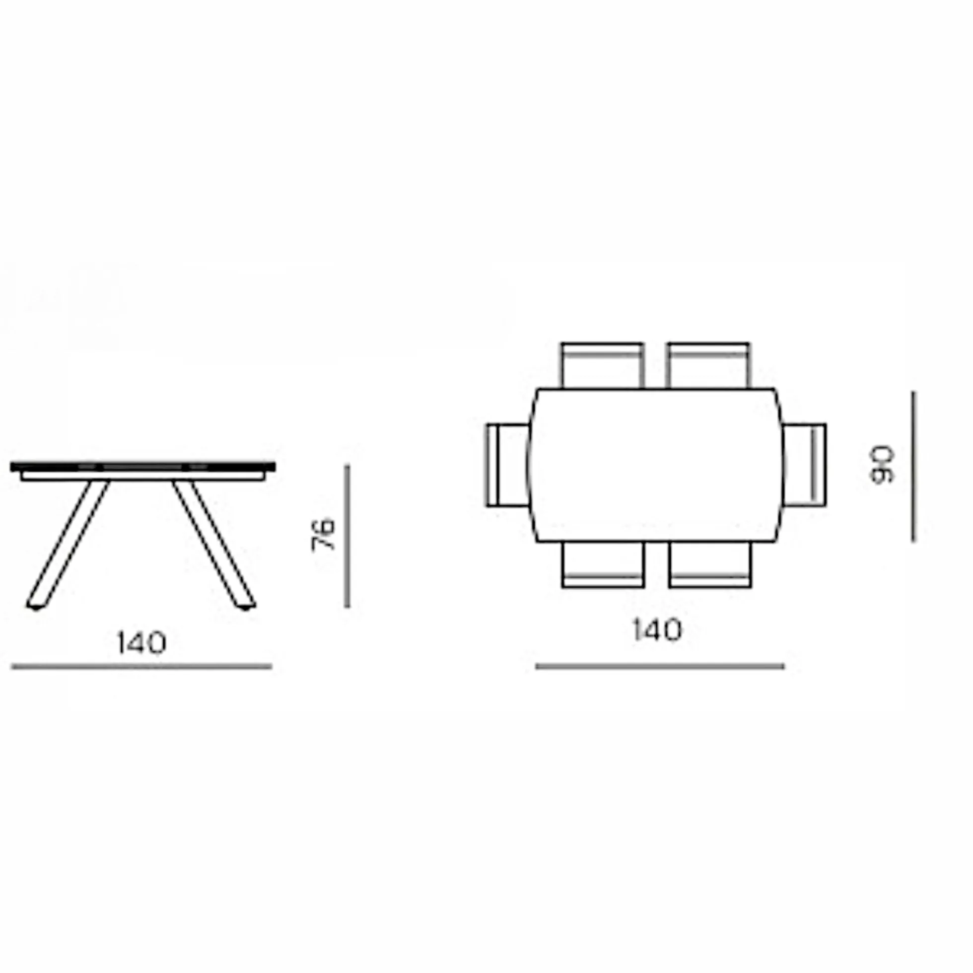 Table céramique extensible blanche 140-210 cm LORA