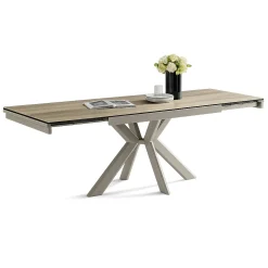 Table céramique extensible effet chêne 120-220 cm LUGANO