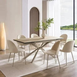 Table céramique extensible effet chêne 180-260 cm LUGANO