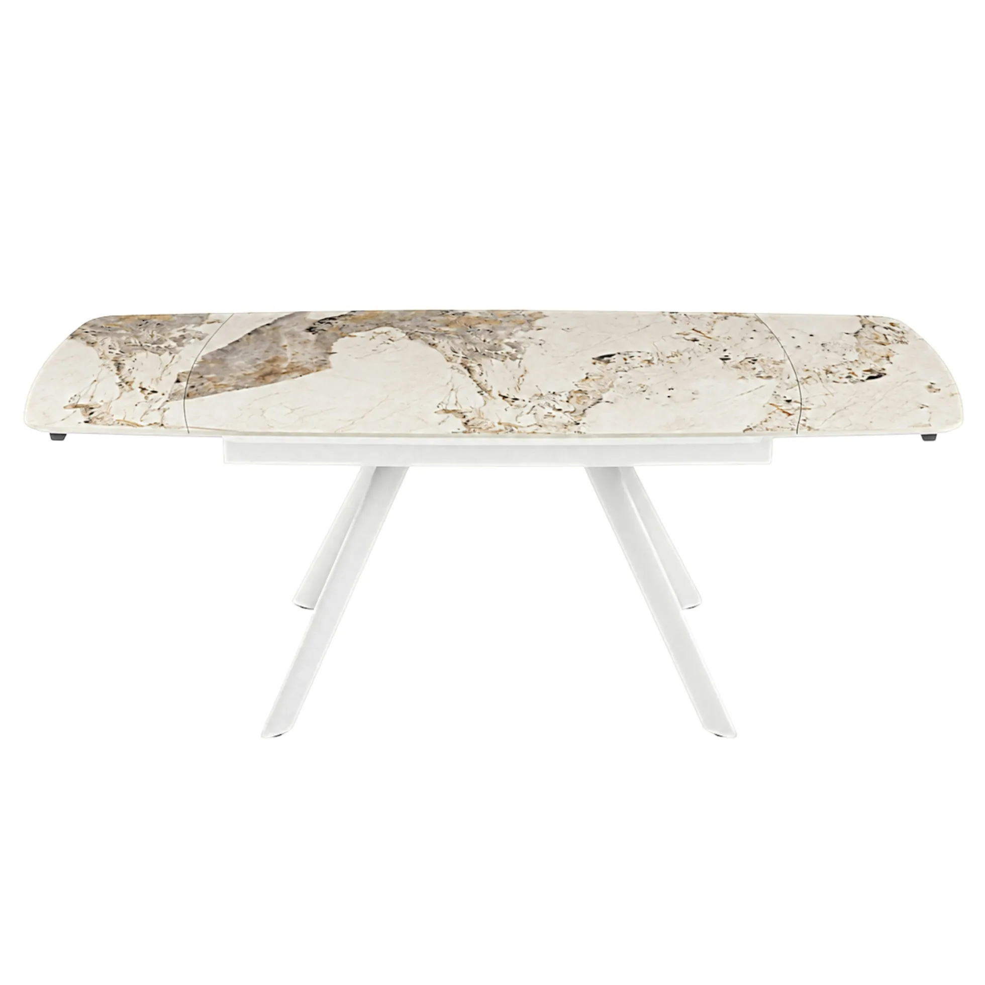 Table céramique extensible fini marbre contrasté 140-210 cm LORA