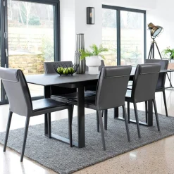Table céramique extensible gris foncé 176 cm-216 cm TORONTO