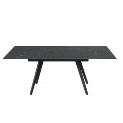 Table céramique extensible marbre noir 120-180 cm LORA