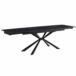 Table céramique extensible noire marbrée 180-260 cm LUGANO