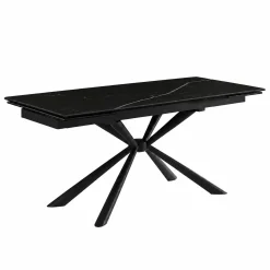 Table céramique extensible noire marbrée 180-260 cm LUGANO