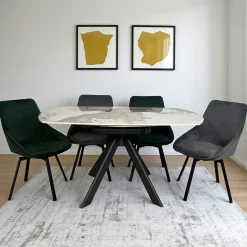 Table céramique extensible - pied central 150 cm LOMBARDIE