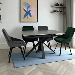 Table céramique extensible - terrazzo gris 120-180 cm VICO