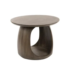 Table d’appoint bois brun – rangement intégré, 46 cm MYSORE