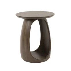 Table d’appoint bois brun – rangement intégré, 56 cm MYSORE