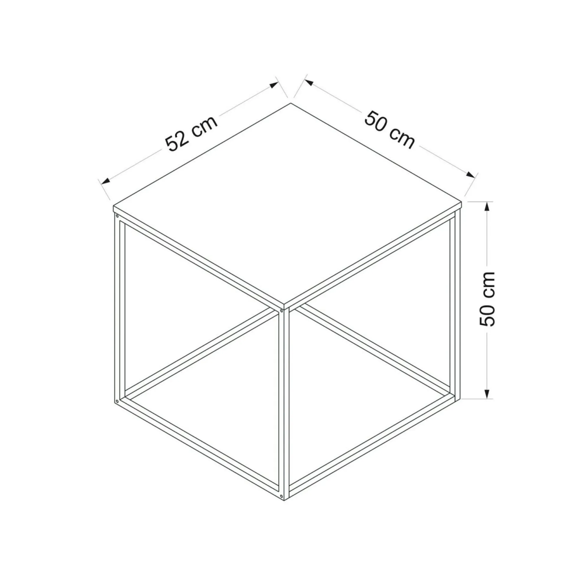 Table d'appoint carrée blanche structure métal JENA