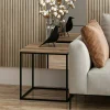 Table d'appoint carrée décor bois noyer structure métal JENA