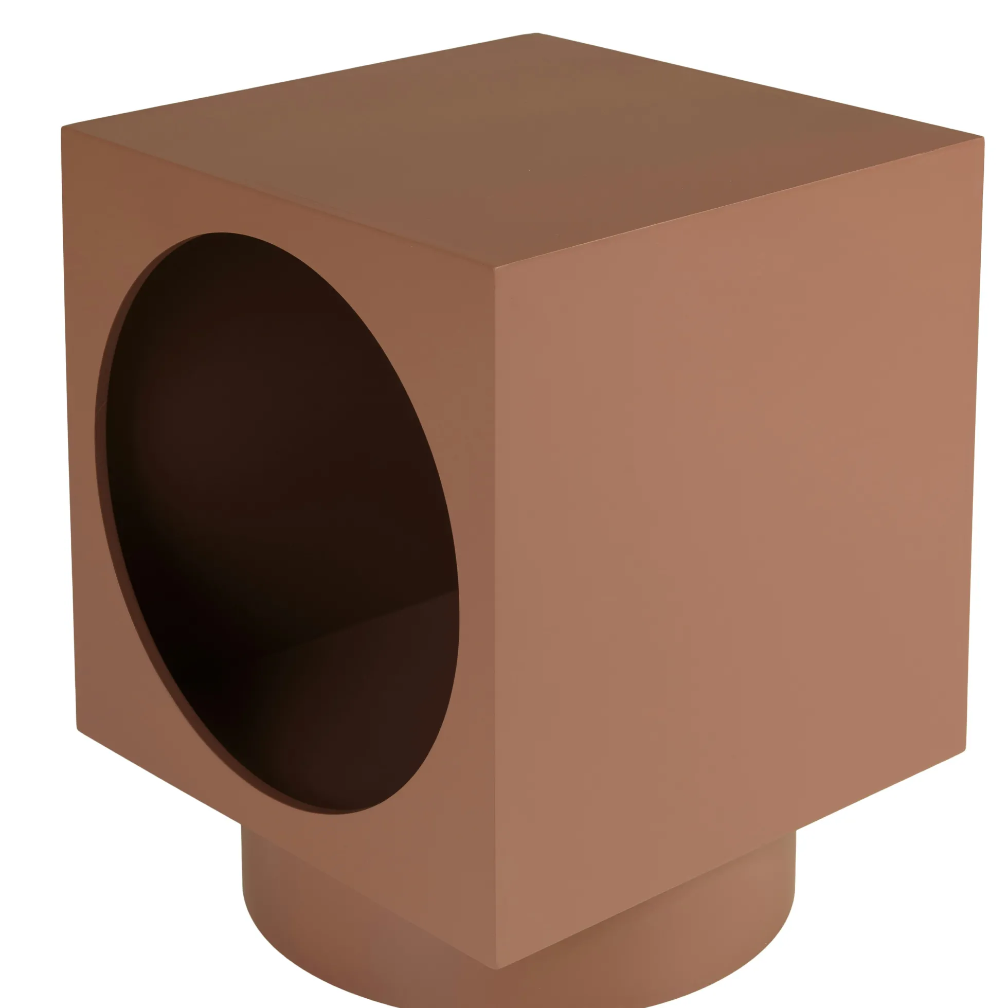 Table d'appoint carrée en bois peint terracotta CASTILLE