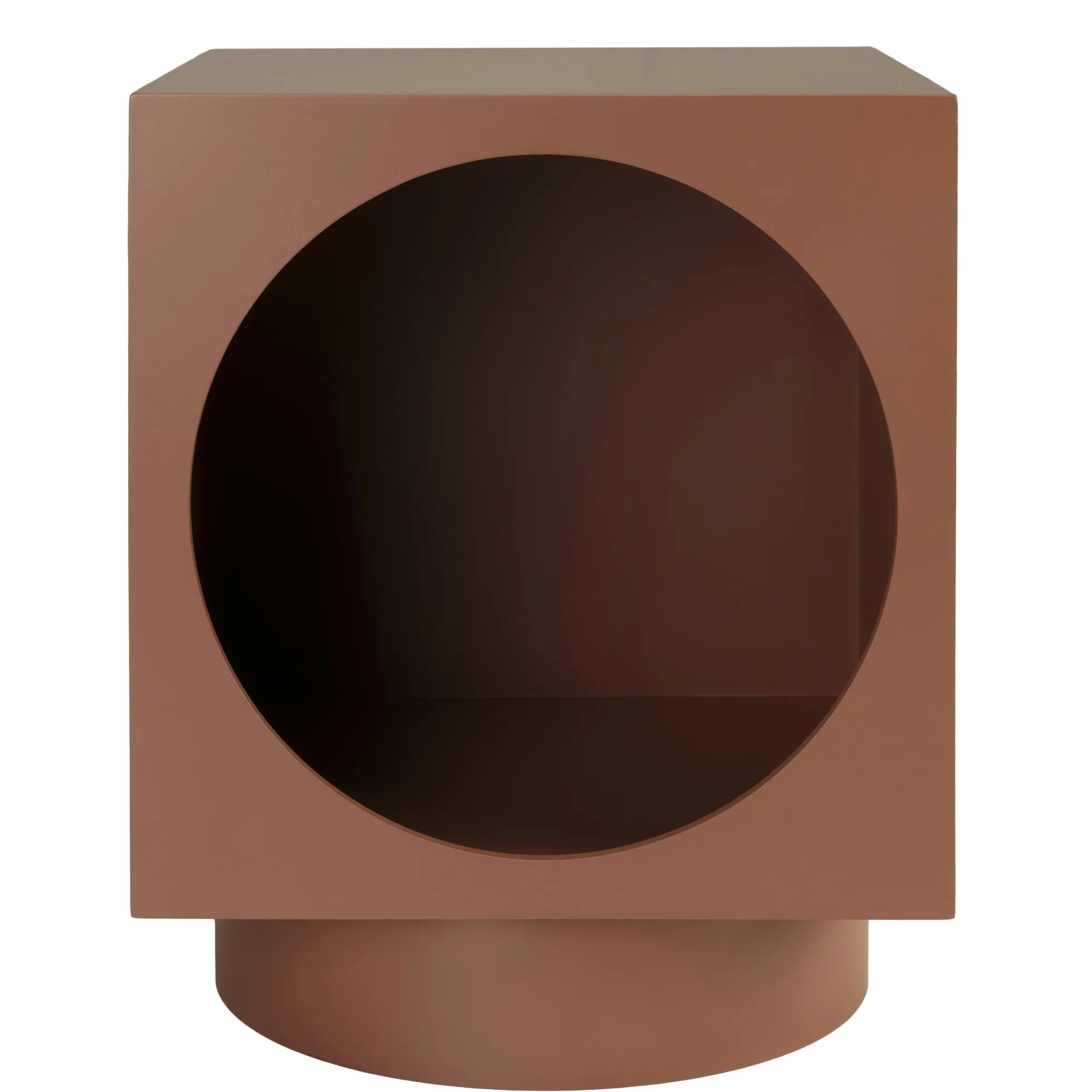 Table d'appoint carrée en bois peint terracotta CASTILLE