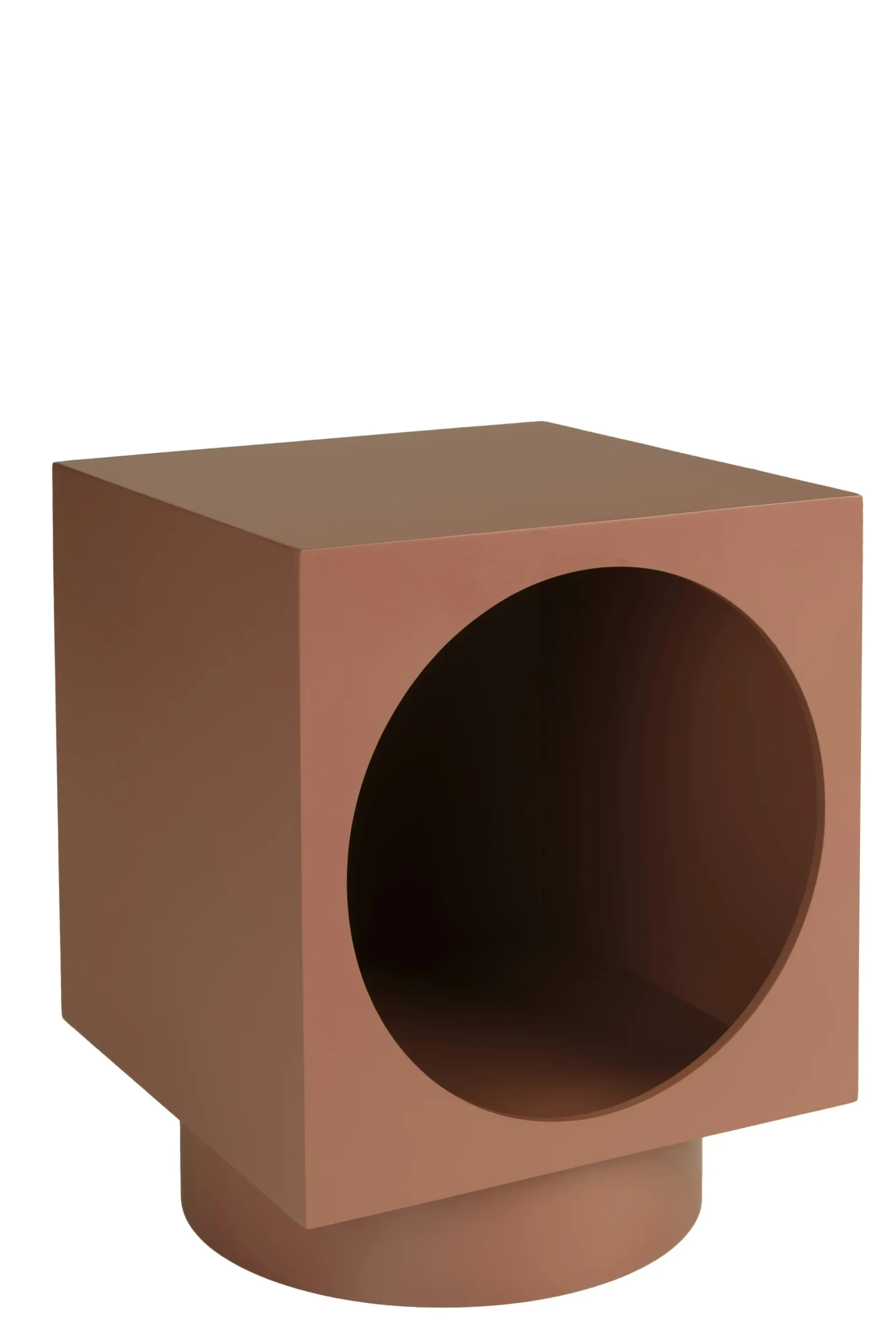 Table d'appoint carrée en bois peint terracotta CASTILLE