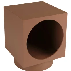 Table d'appoint carrée en bois peint terracotta CASTILLE