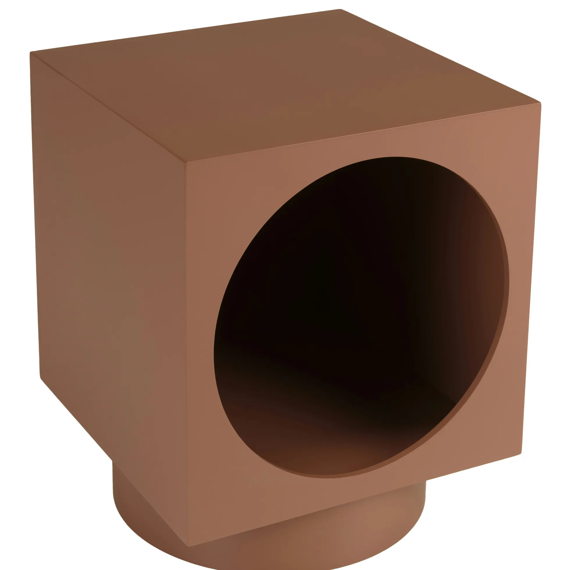 Table d'appoint carrée en bois peint terracotta CASTILLE