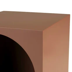 Table d'appoint carrée en bois peint terracotta CASTILLE