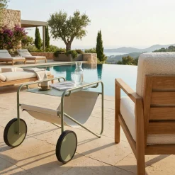 Table d'appoint de jardin en aluminium vert argile OSLO