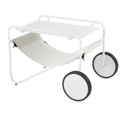 Table d'appoint de jardin en aluminium blanc OSLO