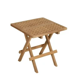 Table d'appoint de jardin en Teck carrée pliante 50cm SUMMER