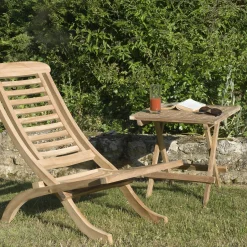 Table d'appoint de jardin en Teck carrée pliante 50cm SUMMER
