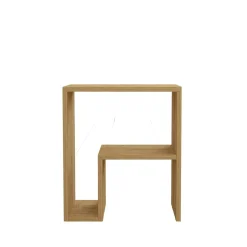 Table d'appoint design décor bois et forme en L MARFA