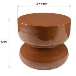 Table d'appoint design en fer couleur brun ELORA