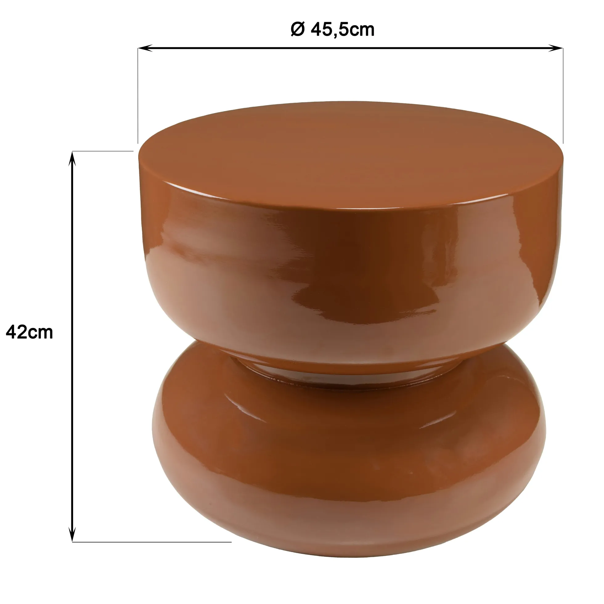 Table d'appoint design en fer couleur brun ELORA