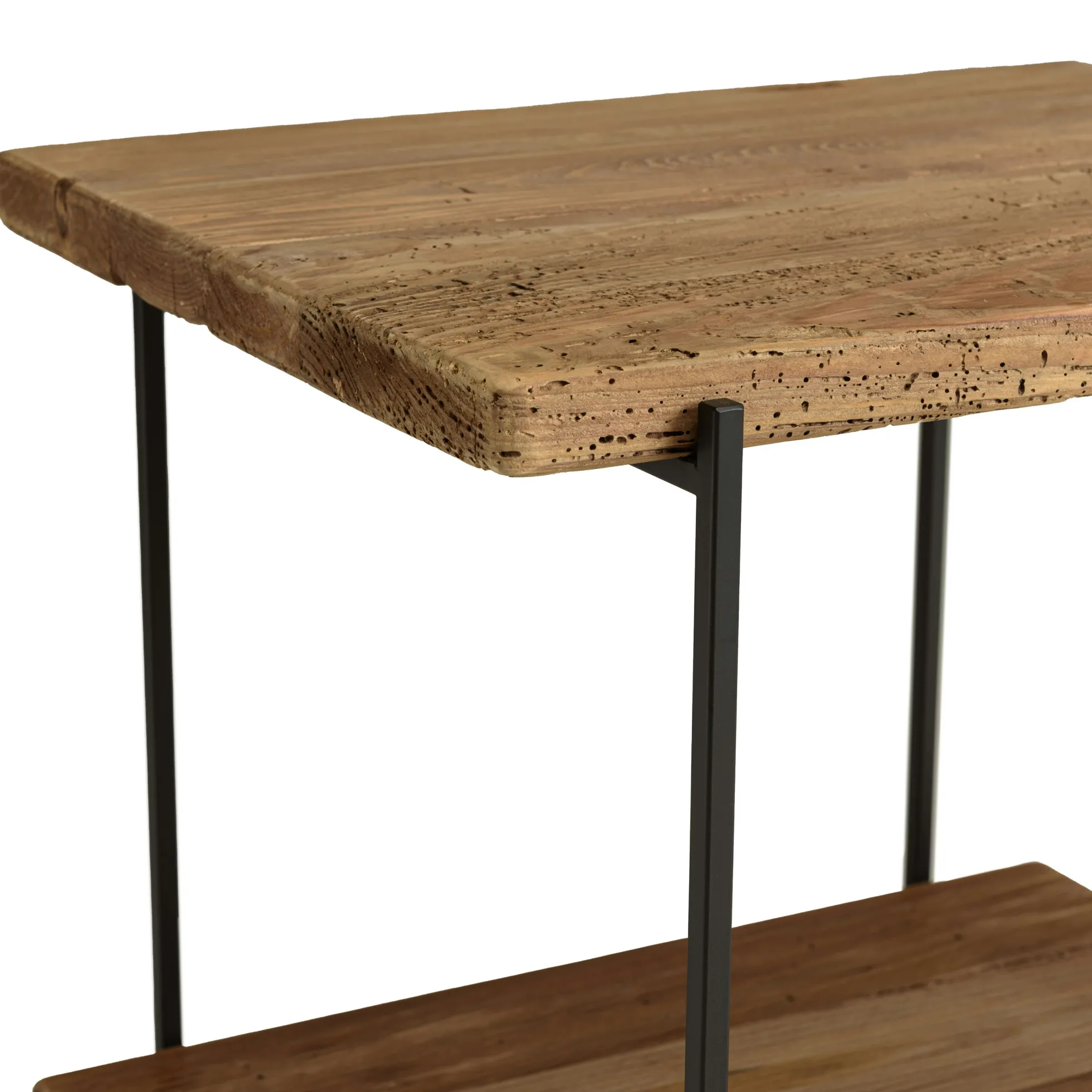 Table d'appoint double plateau pin recyclé CRACOVIE