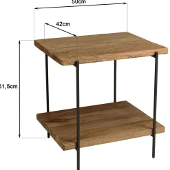 Table d'appoint double plateau pin recyclé CRACOVIE