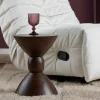 Table d'appoint en bois foncé design sablier ALMA