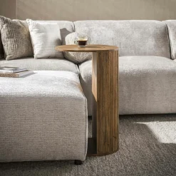 Table d'appoint en bois rainuré pour ordinateur DELHI