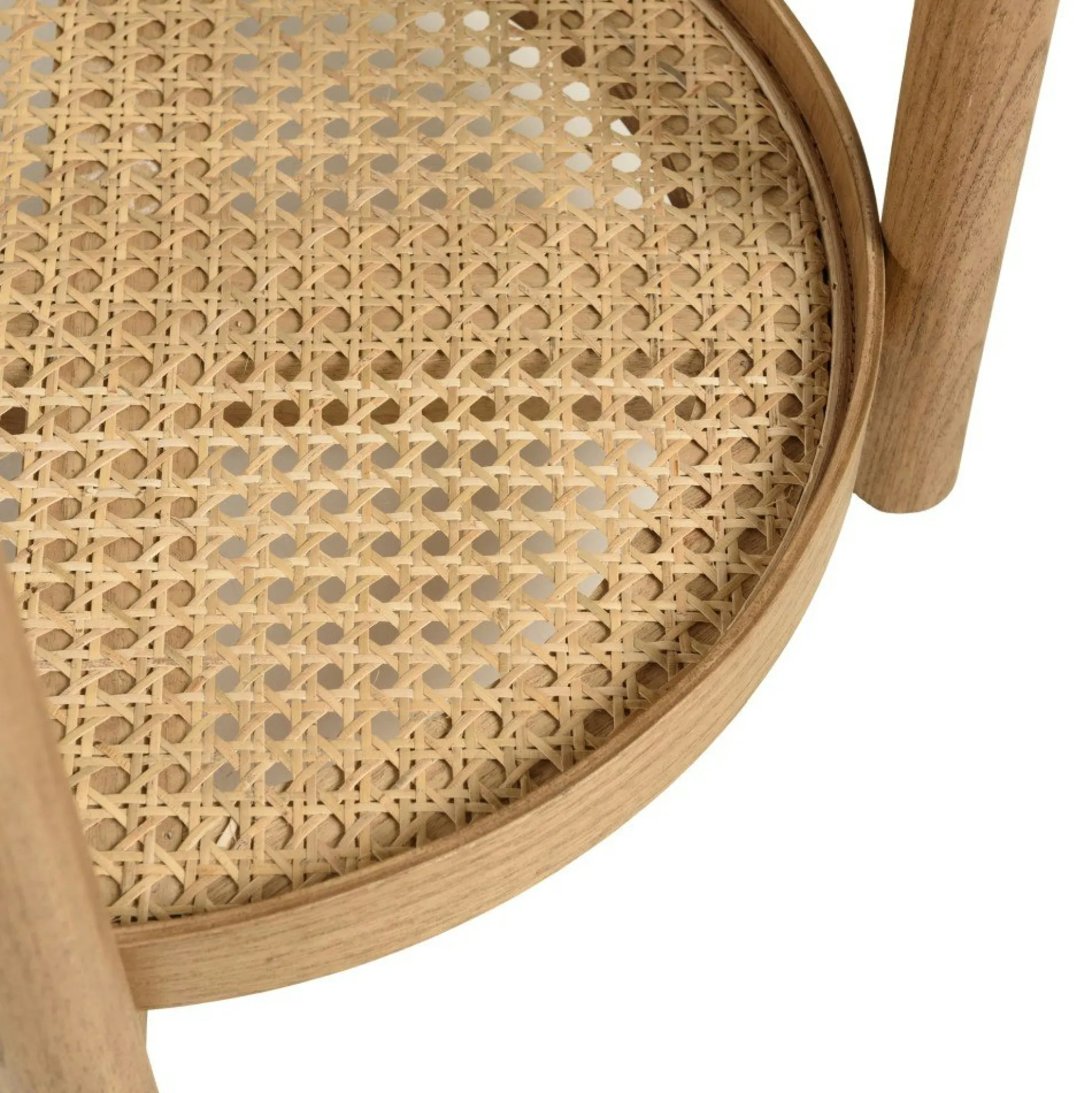Table d'appoint en mindi 45.5cm avec tablette en rotin naturel TIVARO