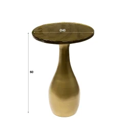 Table d’appoint en verre – antique dorée, 60 cm LAGUNA