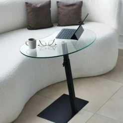Table d'appoint en verre pour ordinateur, réglable TULUM