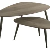 Table d'appoint forme galet effet chêne grisé (2 pièces) HELSINKI