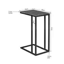 Table d'appoint marbre noir pour ordinateur DUOMO