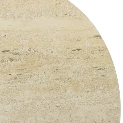 Table d'appoint plateau céramique et pied en fer beige ELORA