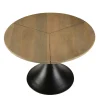 Table d'appoint ronde bois dessiné pied central ZALA