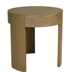 Table d'appoint ronde couleur naturelle design arrondi VELAR