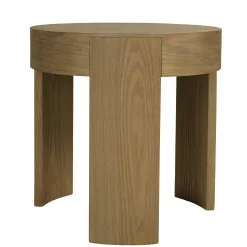Table d'appoint ronde couleur naturelle design arrondi VELAR