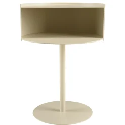 Table d'appoint ronde en acier beige CASTILLE