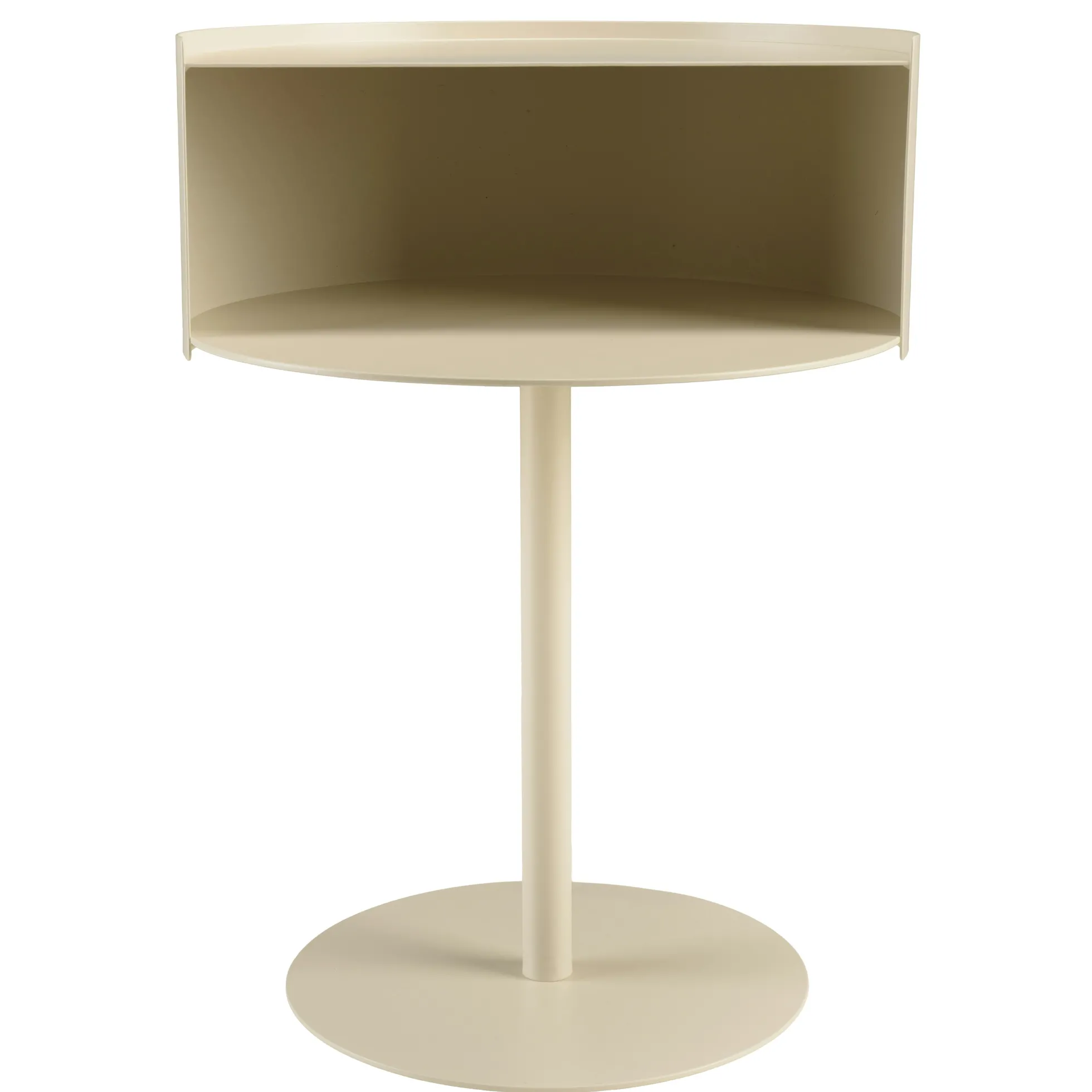 Table d'appoint ronde en acier beige CASTILLE