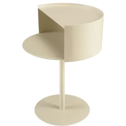 Table d'appoint ronde en acier beige CASTILLE