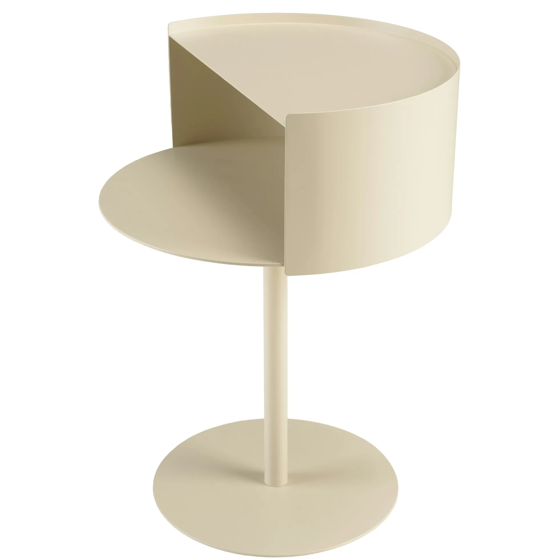 Table d'appoint ronde en acier beige CASTILLE