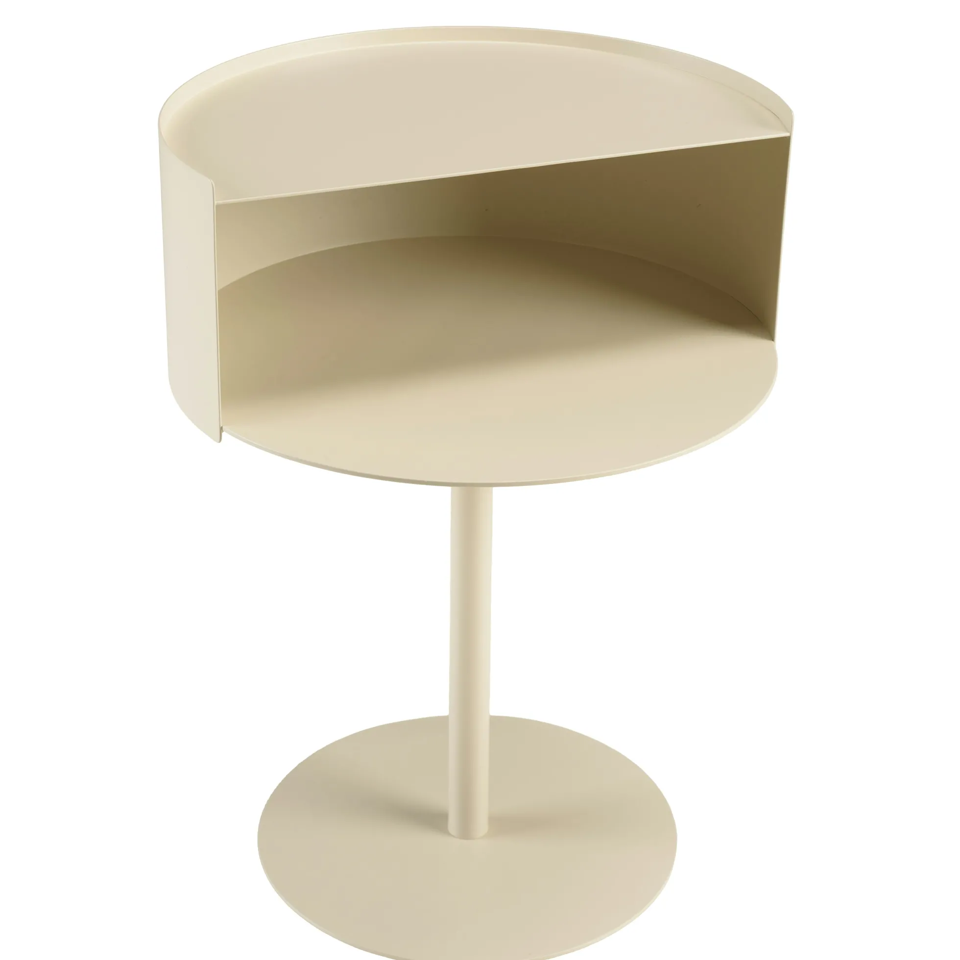 Table d'appoint ronde en acier beige CASTILLE