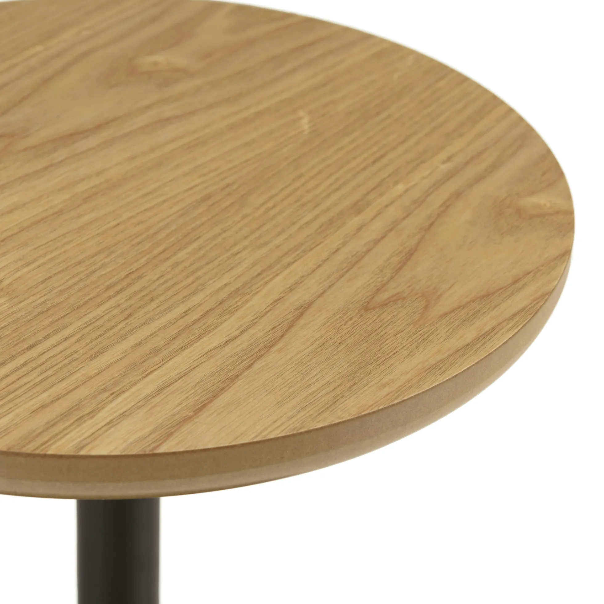 Table d'appoint ronde en bois couleur naturelle pied noir CASTILLE
