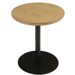 Table d'appoint ronde en bois couleur naturelle pied noir CASTILLE