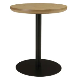 Table d'appoint ronde en bois couleur naturelle pied noir CASTILLE