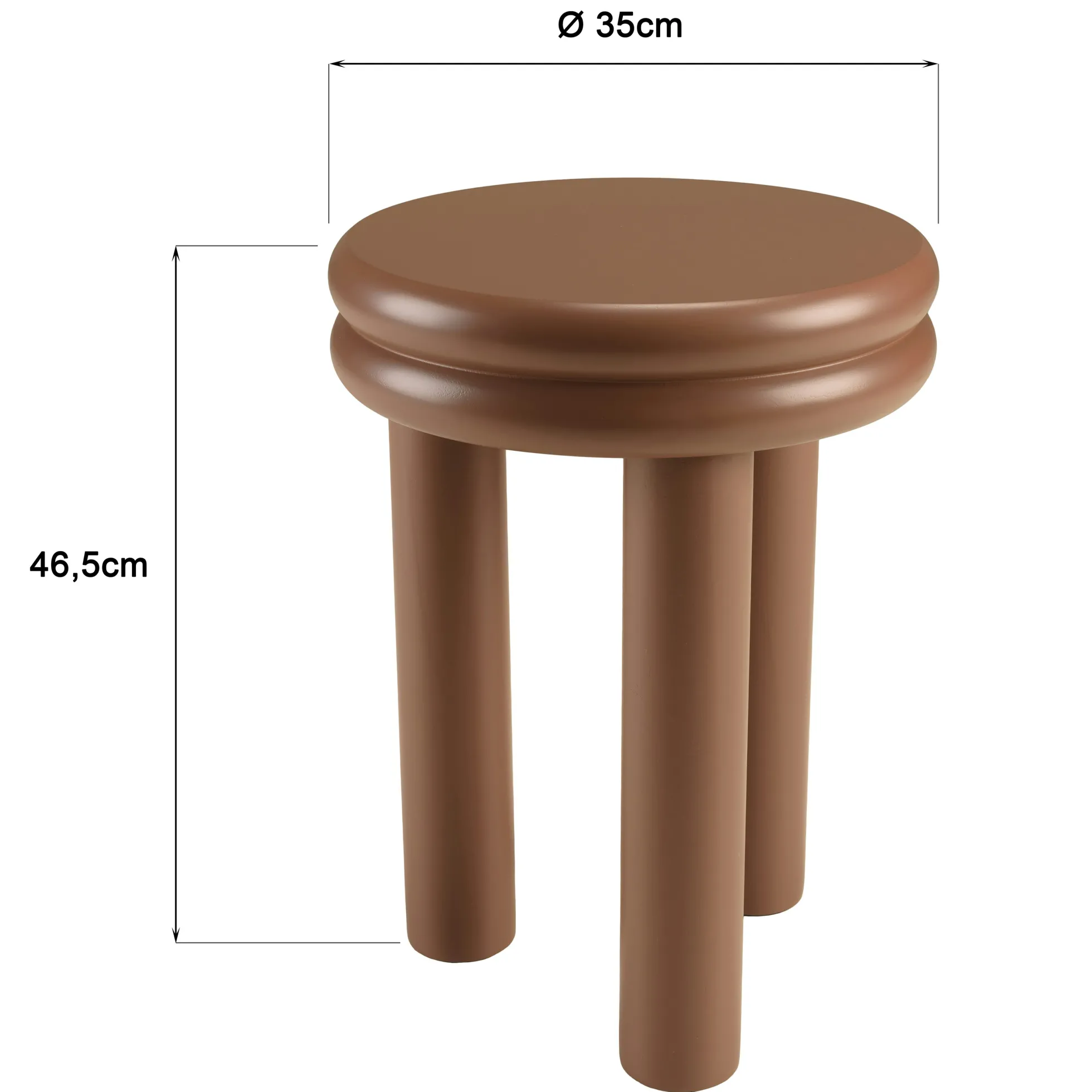 Table d'appoint ronde en bois peint terracotta D35cm CASTILLE
